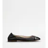 Tod's Ballerinas In Leather In Black