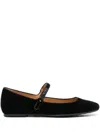 Tod's Velvet Ballet Flats For In Black