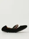 Tod's Ballerina Shoes Suede Gommini Accents In Black
