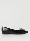Tod's Leather Ballerina With Chain In Schwarz