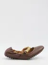 Tod's Ballet Flats Wit Eyelets In Brown