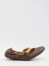 Tod's Ballet Flats Wit Eyelets In Brown