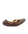 Tod's Ballet Flats Wit Eyelets In Brown