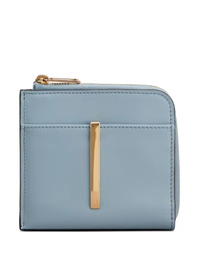 Tod's Bar-detail Zip Wallet In Blue
