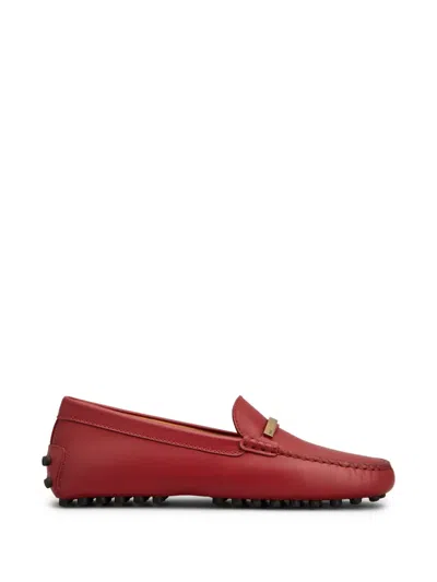 Tod's Bar-embellishment Loafers In Red