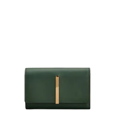 Tod's Bar Tri-fold Wallet In Green