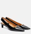 Tod's Leather Kitten Heel Slingback Pumps With Metal Detail