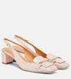 Tod's Leather Slingback With Metal Detail