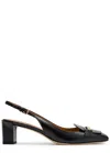 Tod's Tods Barretta 50 Smoothed Leather Slingback Pumps In Black