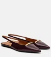 Tod's Gold-tone Bar Leather Slingback Flats