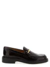 Tod's Black Loafers With Logo Plaque In Leather Woman