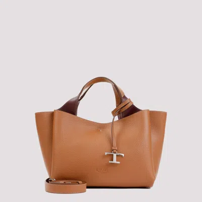Tod's Bauletto Sacca Grained Leather Bag In Brown