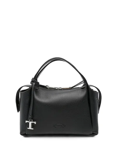 Tod's Black T Timeless Small Satchel In White