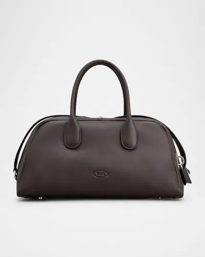 Tod's Bauletto Zip Leather Top-handle Bag In Palissandro