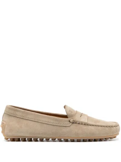 Tod's City Rubber Suede Leather Loafers In Multicolor
