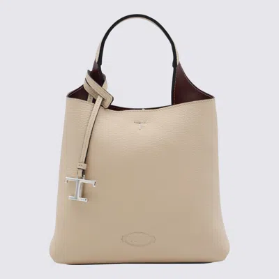 Tod's Beige Leather Handle Bag In Beis