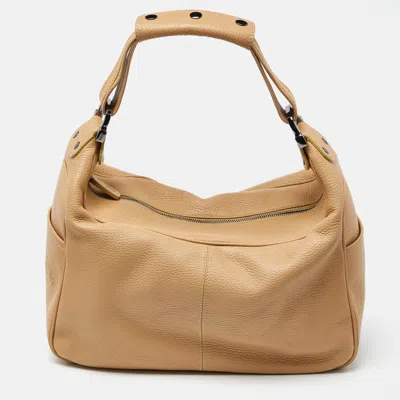Pre-owned Tod's Beige Leather Side Pocket Hobo
