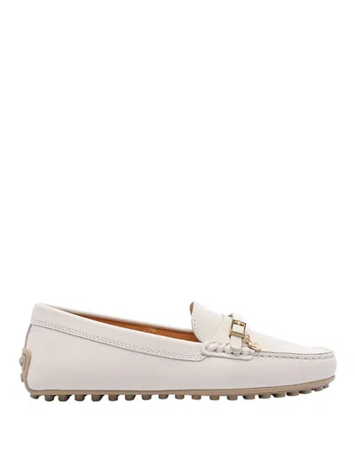 Tod's Beige Loafers In White