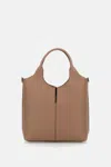Tod's Ebr Mini Leather Tote Bag In Neutral