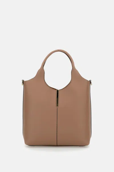 Tod's Beige Mini Leather Tote In Sand