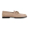 TOD'S BEIGE SUEDE LOAFERS FOR WOMEN