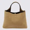 Tod's Cream Leather Top Handle Bag In Brown