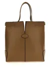 Tod's Beige Tods Di Bag Folio Tote Bag In Brown