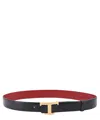 Tod's T-timeless Logo Plaque Reversible Belt In Black