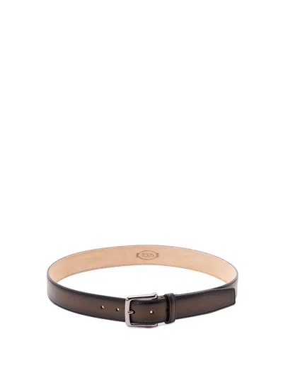 Tod's Belt In Leather In Brown