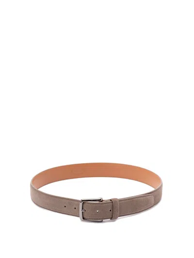 Tod's Belt In Suede In Sand