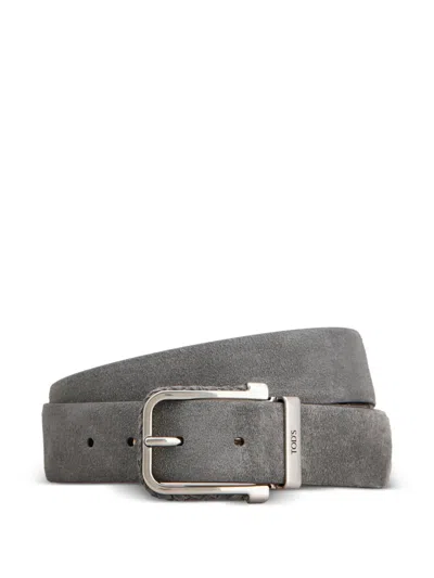 Tod's Belt In Suede In Gray