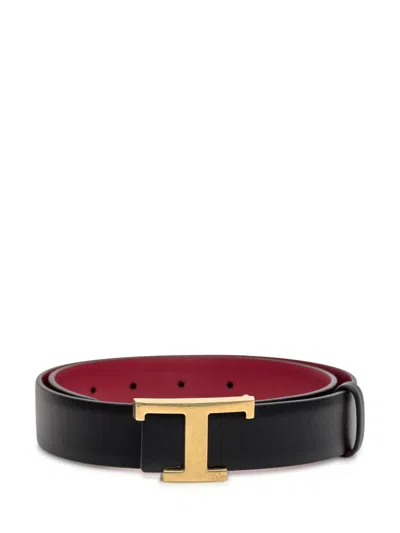 Tod's Belt New T Revers In Black