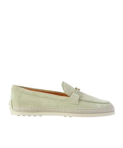 Tod's Belt-trimmed Loafers In Nude