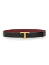 Tod's T-timeless Logo Plaque Reversible Belt In Black