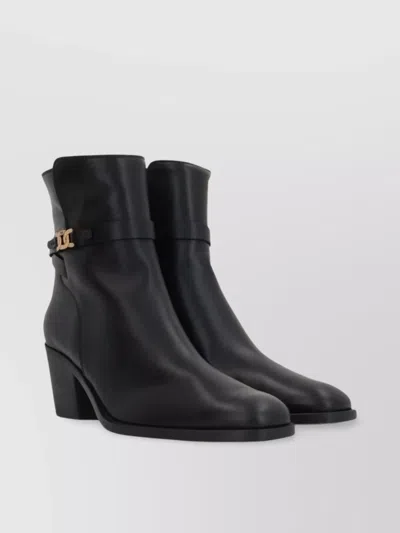 Tod's Belted Ankle Boots T65 In Black