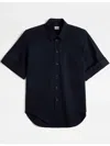Tod's Shirt In Wool And Cotton In Blue