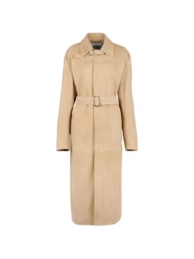 Tod's Cappotto In Pelle Scamosciata Pashmy In Brown