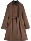 Tod's Belted Trench Coat In Brown