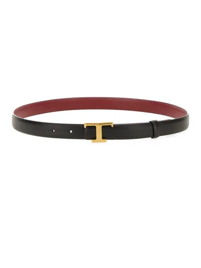 Tod's Reversible Belt T Timeless In Black