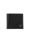 Tod's Bi-fold Leather Wallet In Black