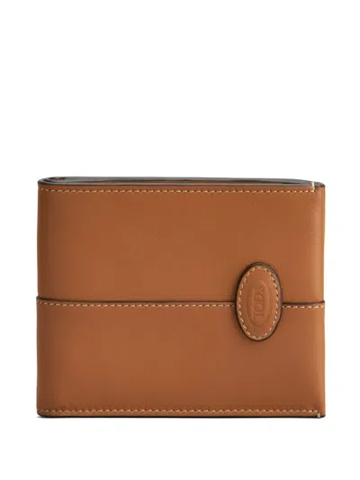 Tod's Bi-fold Leather Wallet In Brown
