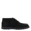 Tod's Suede Ankle Boot With Elastic Drawstring In Black