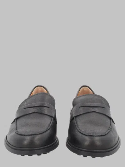 Tod's Calf Leather Loafers In Black