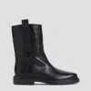 Tod's Refined Black Leather Ankle Boots With Block Heel In Black