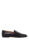 Tod's Black Calfskin Womens Loafers With Metallic Band In Nero (black)