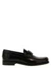 Tod's Black Black Chain Link Leather Loafers In Black