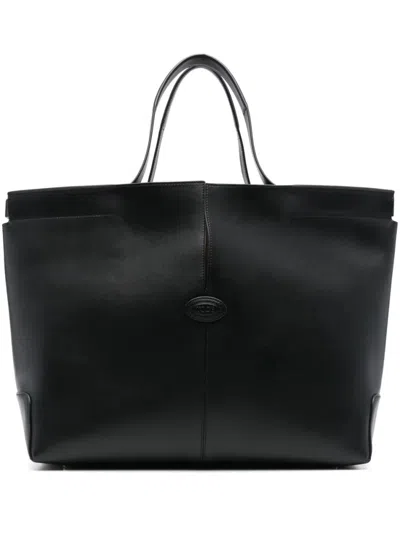 Tod's Black Di Folio Medium Tote