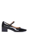 Tod's Almond Toe Block Heel Gold Hardware Pumps In Negro