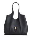 Tod's Black Hammered Leather Shopping Bag
