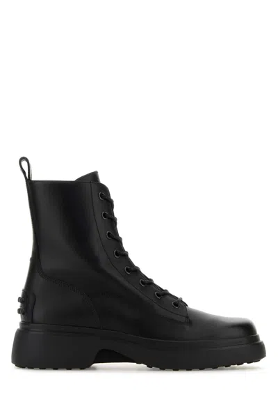 Tod's Black Leather Ankle Boots